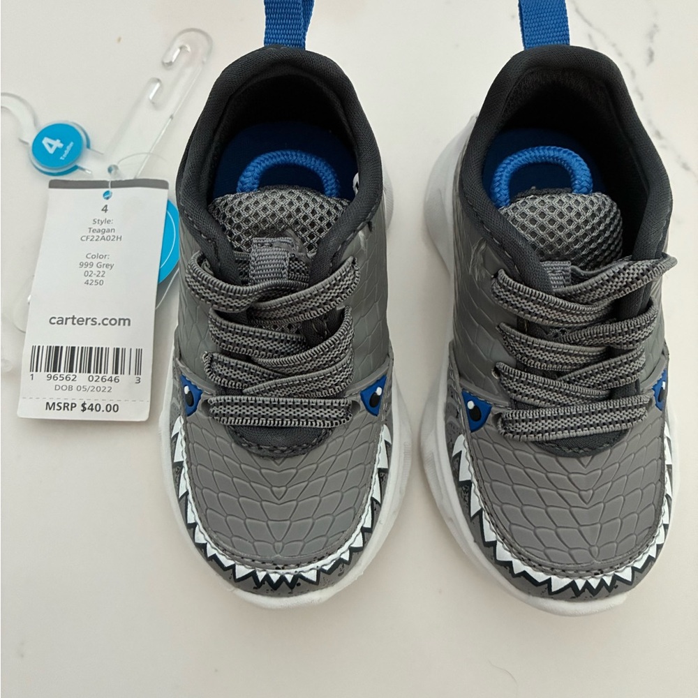 Carter's Gray and Blue Sneakers with Cushioned Soles